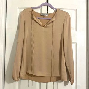 NWT Kasper Champagne Long Sleeve Blouse